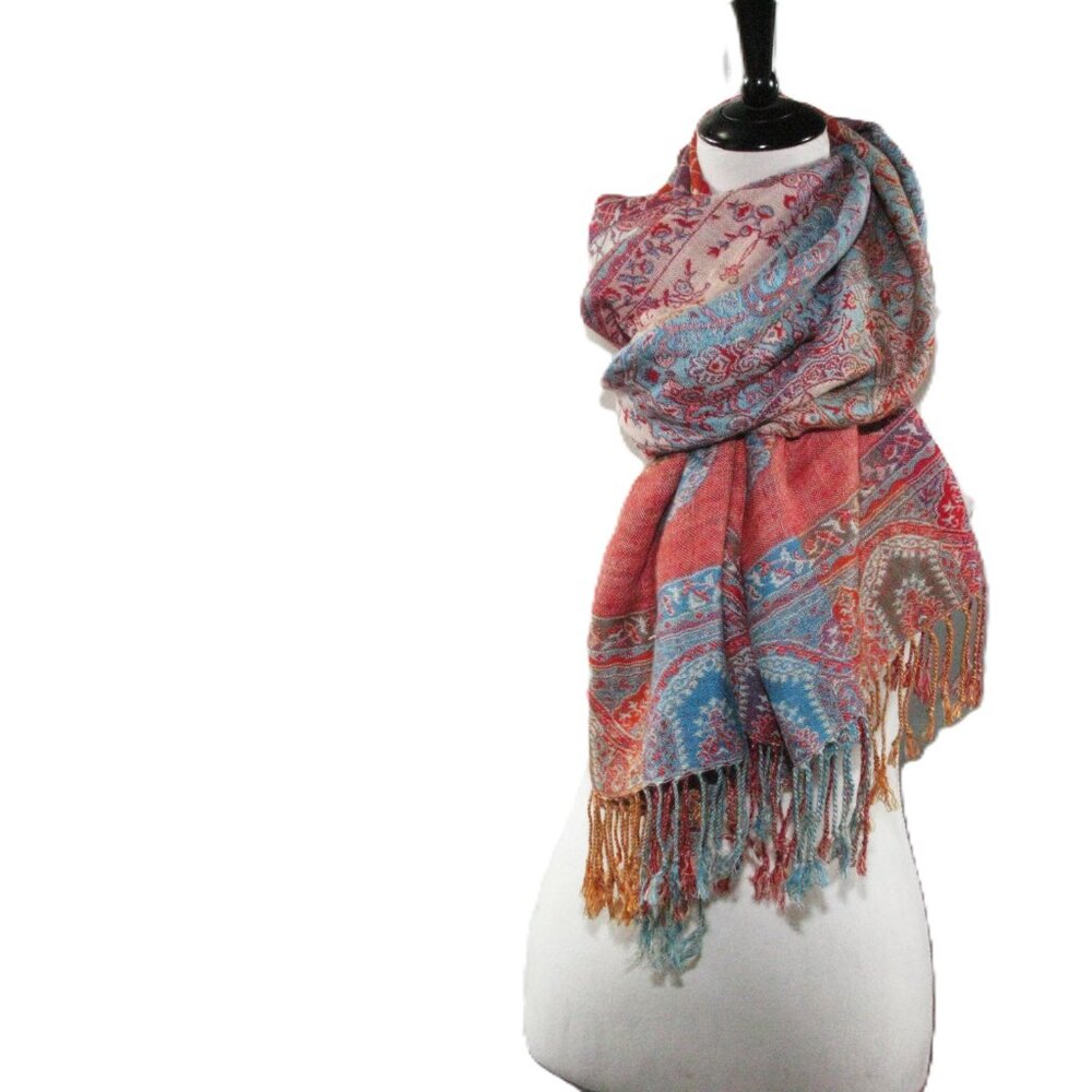 Pashmina Pastel Paisley Scarf OS